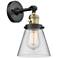 Cone 6" Black Antique Brass Sconce w/ Clear Shade