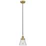 Cone 6" Brushed Brass Mini Pendant w/ Clear Shade