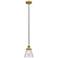Cone 6" Brushed Brass Mini Pendant w/ Clear Shade