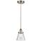 Cone 6" Brushed Satin Nickel Mini Pendant w/ Seedy Shade