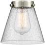 3_Cone 6" Brushed Satin Nickel Mini Pendant w/ Seedy Shade more views