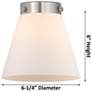 6_Cone 6" Brushed Satin Nickel Mini Pendant w/ Seedy Shade more views