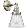 Cone 6" Brushed Satin Nickel Sconce w/ Seedy Shade
