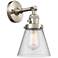 Cone 6" Brushed Satin Nickel Sconce w/ Seedy Shade