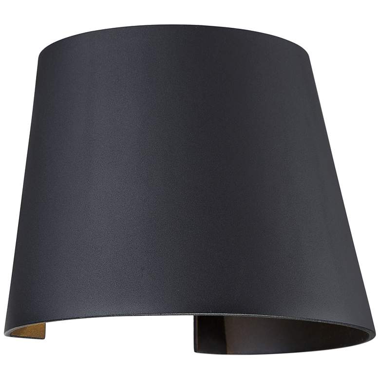 Image 1 Cone 6" High Black Metal LED Outdoor Wall Light