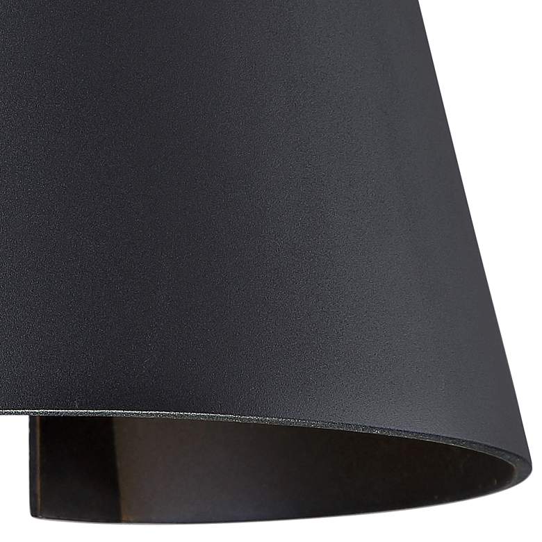 Image 2 Cone 6" High Black Metal LED Outdoor Wall Light more views