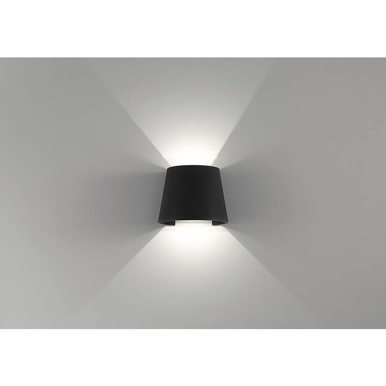 Image 7 Cone 6" High Black Metal LED Outdoor Wall Light more views