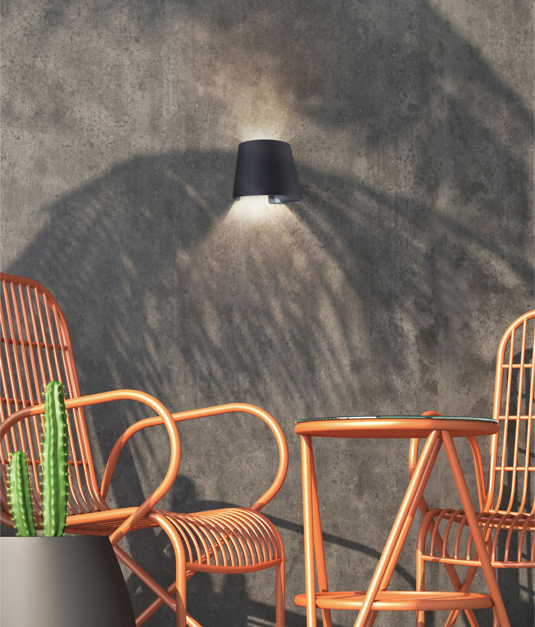 Cone 6" High Black Metal LED Outdoor Wall Light