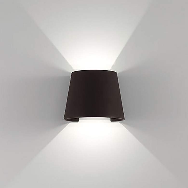 Image 1 Cone 6" High Bronze Metal LED Outdoor Wall Light