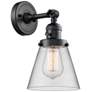 Cone 6" Matte Black Sconce w/ Clear Shade