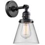Thumbnail1 of Cone 6" Matte Black Sconce w/ Clear Shade