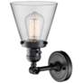 Thumbnail2 of Cone 6" Matte Black Sconce w/ Clear Shade more views