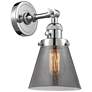 Cone 6" Polished Chrome Sconce w/ Plated Smoke Shade