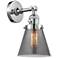 Cone 6" Polished Chrome Sconce w/ Plated Smoke Shade