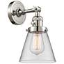 Cone 6" Polished Nickel Sconce w/ Clear Shade
