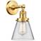 Cone 6" Satin Gold Sconce w/ Clear Shade