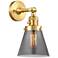 Cone 6" Satin Gold Sconce w/ Plated Smoke Shade
