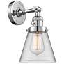 Cone 6" Sconce LED - Chrome Finish - Clear Shade
