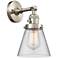 Cone 6" Sconce LED - Nickel Finish - Clear Shade