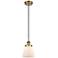 Cone 6" Wide Brushed Brass and White Glass LED Mini Pendant