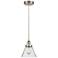 Cone 7 3/4"W Brushed Nickel and Seedy Glass LED Mini Pendant