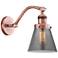 Cone 7" Antique Copper Sconce w/ Plated Smoke Shade