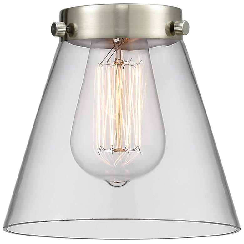 Image 4 Cone 7" Brushed Brass Sconce w/ Clear Shade more views