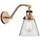 Cone 7" Brushed Brass Sconce w/ Seedy Shade