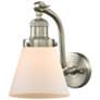 Cone 7" Brushed Satin Nickel Sconce w/ Matte White Shade