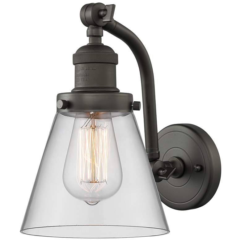Image 1 Cone 7" LED Sconce - Bronze Finish - Clear Shade