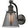 Cone 7" Oil Rubbed Bronze Sconce w/ Plated Smoke Shade