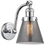 Cone 7" Polished Chrome Sconce w/ Plated Smoke Shade