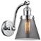 Cone 7" Polished Chrome Sconce w/ Plated Smoke Shade