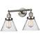 Cone 8" 2 Light 18" Tiltable LED Bath Light - Brushed Satin Nicke