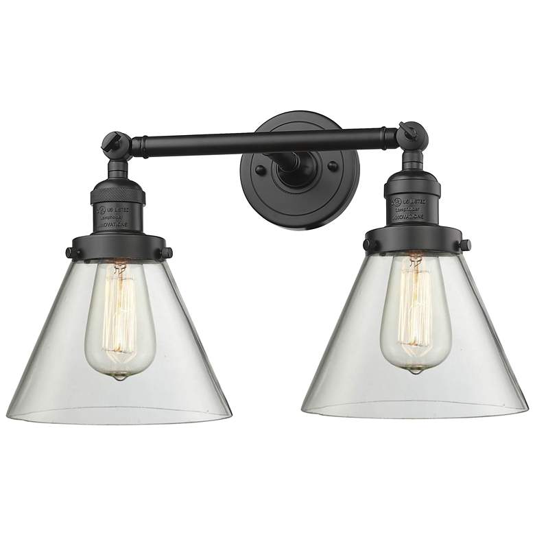 Image 1 Cone 8" 2 Light 18" Tiltable LED Bath Light - Oil Rubbed Bronze -