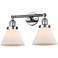 Cone 8" 2 Light 18" Tiltable LED Bath Light - Polished Chrome - W