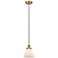 Cone 8" Antique Brass Mini Pendant w/ Matte White Shade