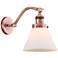 Cone 8" Antique Copper Sconce w/ Matte White Shade