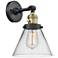 Cone 8" Black Antique Brass Sconce w/ Clear Shade