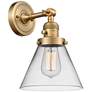 Cone 8" Brushed Brass Sconce w/ Clear Shade