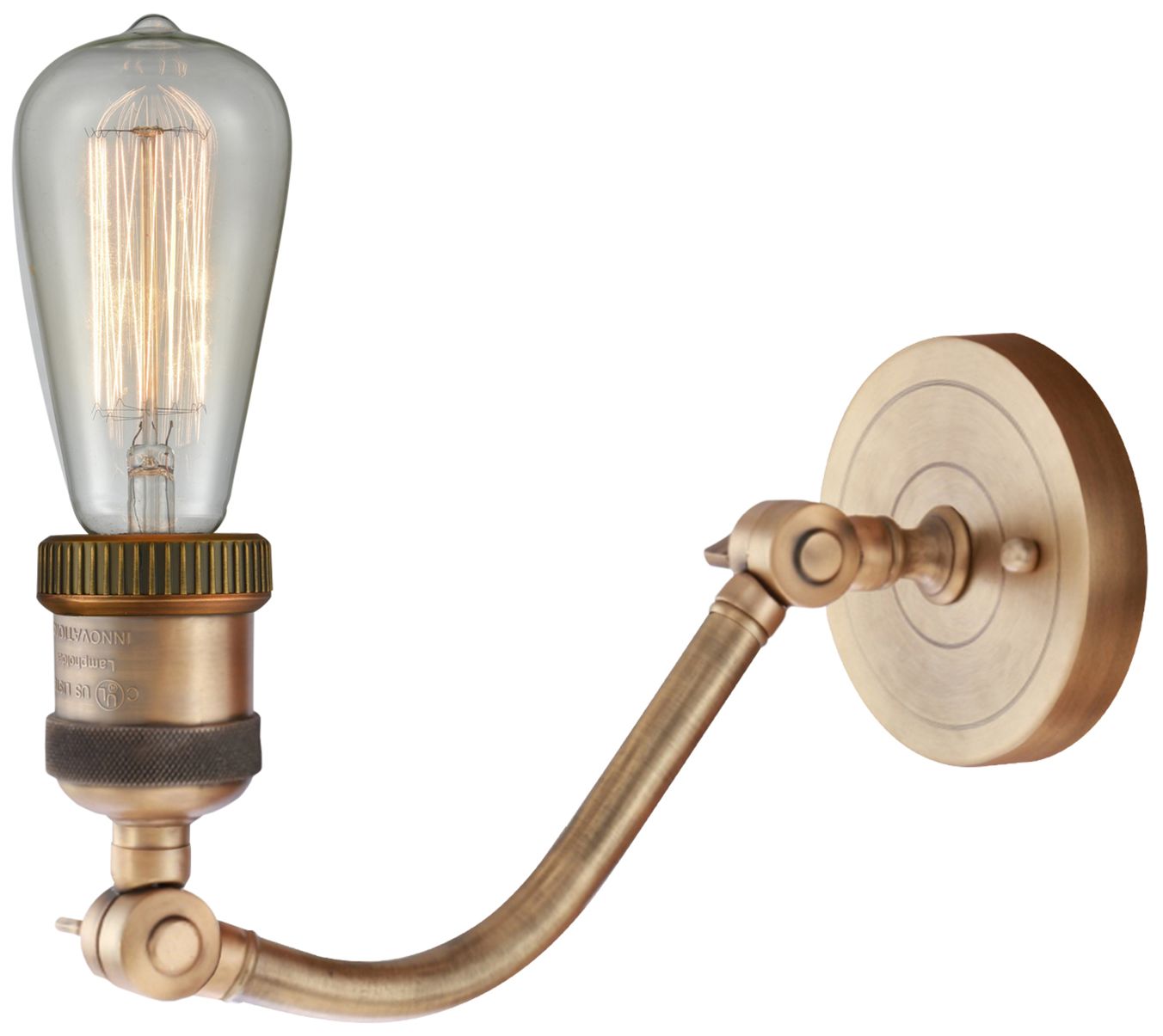 Image 2 Cone 8" Brushed Brass Sconce w/ Plated Smoke Shade more views