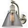 Cone 8" Brushed Satin Nickel Sconce w/ Plated Smoke Shade