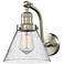 Cone 8" Brushed Satin Nickel Sconce w/ Seedy Shade