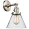 Cone 8" Brushed Satin Nickel Sconce w/ Seedy Shade