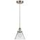 Cone 8" LED Mini Pendant - Brushed Satin Nickel - Clear Shade