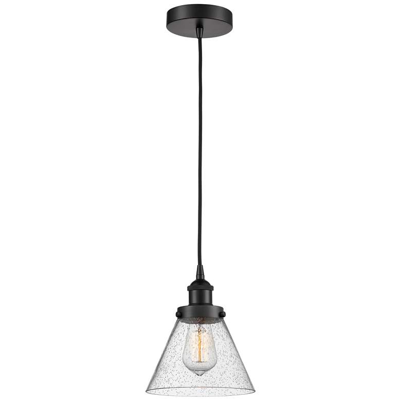 Image 1 Cone 8" LED Mini Pendant - Matte Black - Seedy Shade