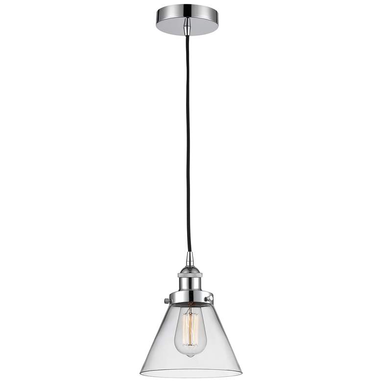Image 1 Cone 8" LED Mini Pendant - Polished Chrome - Clear Shade