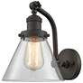 Cone 8" LED Sconce - Bronze Finish - Clear Shade