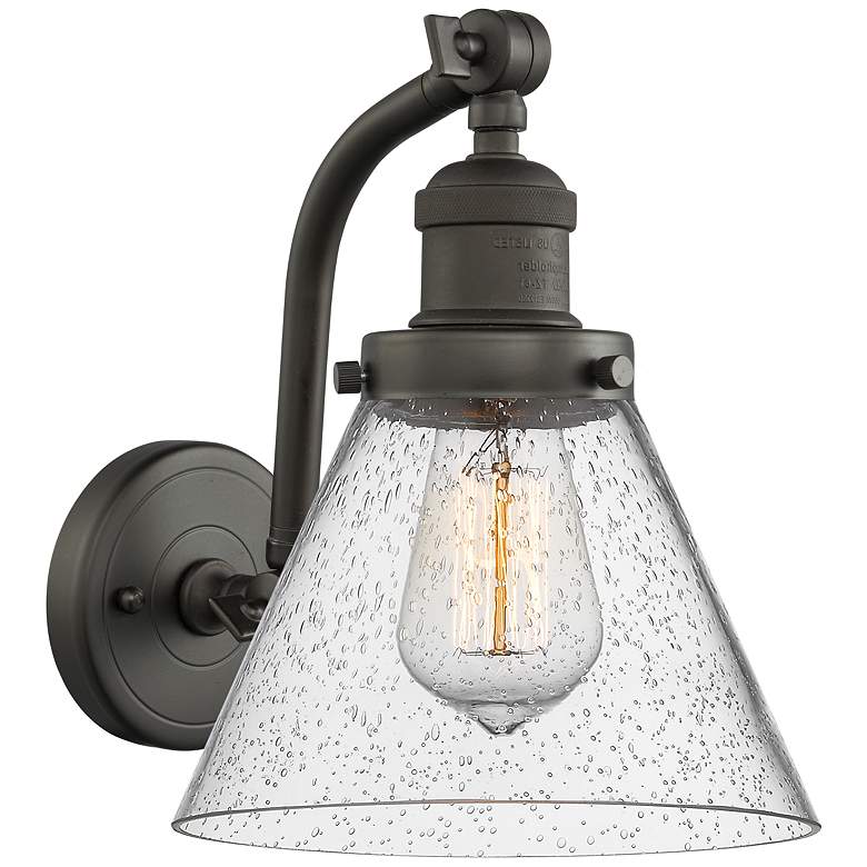 Image 1 Cone 8" LED Sconce - Bronze Finish - Seedy Shade