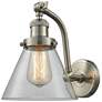 Cone 8" LED Sconce - Nickel Finish - Clear Shade